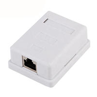 Harga pabrik kotak persimpangan Port 2 Rj45 Cat5e Cat6 Utp Ftp Jack Keystone dudukan permukaan
