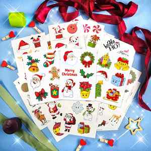 Hoja de pegatinas de vinilo para Navidad FX Printing, etiquetas adhesivas navideñas, pegatinas troqueladas de Feliz Navidad para regalos - Product Image 4