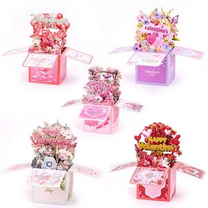 Happy Valentine's Day European Style HP Model 3D Pop up Surprise <b>Box</b> Paper Gift <b>Card</b> 18x18cm for Valentine's Party Decor - Product Image 1