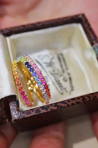 Xinfly 18K Pure Gold Colorful Natural Sapphire <b>Y2K</b> <b>Ring</b> Hot Sale Wedding Jewelry for Engagement Anniversary for Classic Parties - Product Image 5
