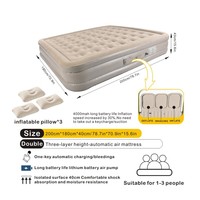 Matelas et lit gonflables de camping QDH en PVC, longueur 74,8 pouces, matelas de couchage portable pour 2 personnes (bleu marine, 2 pièces)