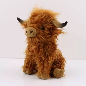 Mainan boneka sapi Skotlandia lucu boneka sapi Highland lembut mainan pertanian Plushie mainan mewah sapi Highland untuk hadiah ulang tahun - Product Image 3