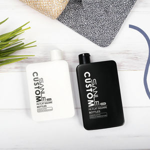 Botella de loción para bebé de HDPE de 200ml, contenedor de champú plano para loción bronceadora, <span class=keywords><strong>protector</strong></span> <span class=keywords><strong>solar</strong></span>, embalaje cosmético personalizado - Product Image 4