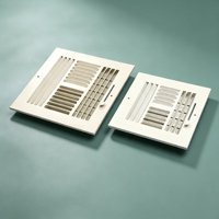 Diffuseur de plafond carré en fer 6x6 8x8 de haute qualité, grille de ventilation centrale réglable à 4 voies pour contrôle manuel de l'air