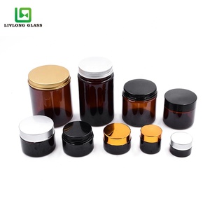 500 ml Clear Amber Cosméticos Face Creme Frascos De Vidro Transparente Recipientes para Vela Flor Seca com Plástico ou Tampas De Metal - Product Image 6