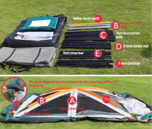 आउटडोर पोर्टेबल कैंपिंग हाउस वाटरप्रूफ अतिरिक्त बड़े ऑक्सबोफोर्ड कपड़े पे नीचे घर कैंपिंग तम्बू - Product Image 6