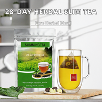 Thé Détoxifiant et Minceur aux Herbes Personnalisé 3g*28 Sachets de 28 Jours pour Adultes, Végétalien et Sans Gluten, Faible en Glucides, en Sachets Aluminium, Fabriqué en Inde