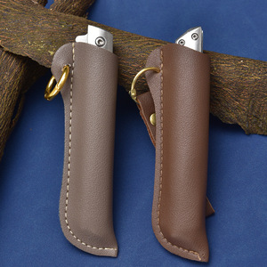 Couteau de poche pliant pour homme, couteau EDC fin avec clip, lame Tanto avec étui, couteau de gentleman discret avec manche en bois classique - Product Image 3