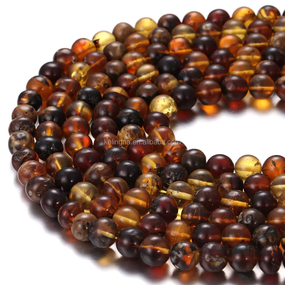 beads for jewelry making Nice Smooth Amber Gemstone Round Loose Beads Size 6mm/8mm/10mm 15.5 Inches per Strand.
