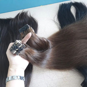 Extensiones de Cabello con Queratina Pre-Adherida, Punta I, Cabello Humano Remy Negro Natural, 16-24 Pulgadas, Liso, 0.8G 1G, Punta V - Product Image 1