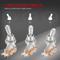 Interrupteur à bascule 3 voies ON-OFF-ON SPDT avec sélecteur de micro à pointe argent/noir/or pour guitare électrique Gibson Epiphone Les Paul