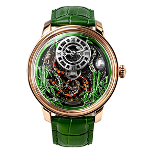 Montre mécanique automatique de luxe pour homme avec logo personnalisé, cadran squelette de style chinois gravé en 3D, bracelet en cuir premium - Product Image 1