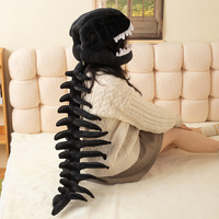 Chapeau en peluche drôle en forme de squelette de dinosaure avec rembourrage en coton PP, cadeaux de fête d'Halloween pour adultes et enfants