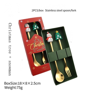 Set di posate in acciaio inossidabile Set di posate di lusso regalo di Natale di lusso del nuovo anno - Product Image 2