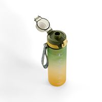 Boissons Bouteille d'eau de sport en plastique avec marqueur de temps Bouteilles à boire créatives givrées et motivantes portables