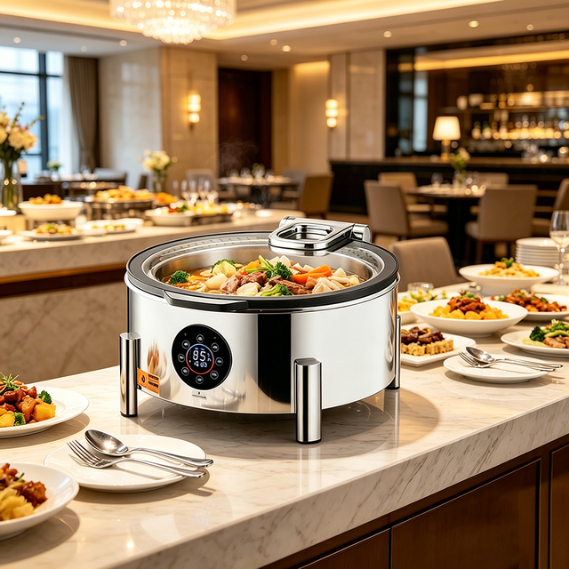FLEY Commercial Heating Plate Chafing Dish, Anti-Corrosion Stainless Steel Buffet Food Warmer for Banquet & Daily Catering Use