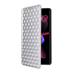 เคสโทรศัพท์หนังฝาพับสำหรับ <span class=keywords><strong>oukitel</strong></span> C62/C62โปรลายลูกบาศก์กริดสีขาว - Product Image 6
