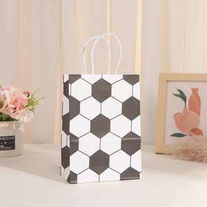 Creative <strong>Football</strong> <strong>Party</strong> Favor <strong>Bags</strong> Kraft Paper Tote <strong>Bags</strong> with Handle for Sports Fan Game Day Soccer Fans Gift Packaging - Product Image 4