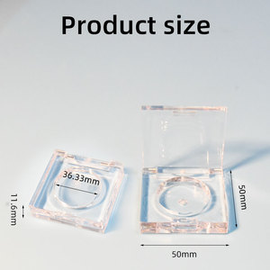 Clair <span class=keywords><strong>Vide</strong></span> Pan carré Fard À Paupières Cube En Plastique Compact Poudre étui Transparent Blush clair Cosmétique <span class=keywords><strong>Vide</strong></span> Fard À Paupières Palette étui - Product Image 3