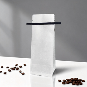 ถุงกาแฟแบบตั้งได้ ปี 2026 ดีไซน์ใหม่ สีขาว ทำจากกระดาษฝ้าย ขนาด 250 กรัม 500 กรัม รีไซเคิลได้ มีซิปล็อคปิดผนึกเอง สำหรับบรรจุเมล็ดกาแฟ - Product Image 4
