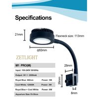 Lámpara LED Zetlight M1 Pro de espectro completo Nano para acuarios pequeños, peceras de agua salada, arrecifes de coral y plantas acuáticas.