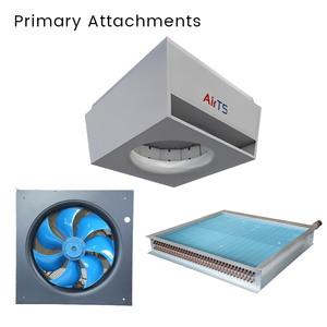 Unité de refroidissement et de <span class=keywords><strong>chauffage</strong></span> d'air en acier inoxydable AirTS-D, grande capacité, alimentée par eau chaude/vapeur, 35 kW, alimentation d'air latérale, moteur <span class=keywords><strong>sans</strong></span> <span class=keywords><strong>fil</strong></span> - Product Image 4