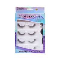 Faux cils 3D en fibres synthétiques, 5 paires, cils en bande volumineux, applicateur réutilisable, fournitures de beauté, vente en gros