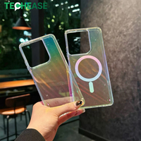 Étui de protection pour téléphone portable en gros, étui magnétique à paillettes dégradées arc-en-ciel, anti-chute, avec logo personnalisé pour Moto G Power 5G 2025