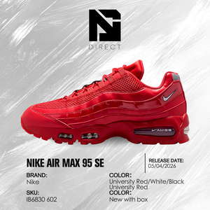 Air Max 95 'Total 90 Red' Chaussures de course en maille à lacets pour hommes, respirantes, style décontracté, baskets Nike - Product Image 6