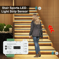 Bande lumineuse à détecteur de mouvement pour escalier, installation facile, sans câblage, DC 12V 24V, bande LED pour marches d'escalier, interrupteur à capteur