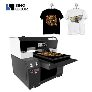 Latest commercial A3 size and 2 pcs printheads high resolution Cost any color cotton t-shirt textile DTG printing machine