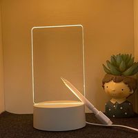 Tableau d'écriture effaçable Creative DIY LED message Luminous Note acrylique Writing board light
