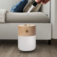 Veilleuse parfumée artisanale à capteur tactile LED, boîte de table en bois