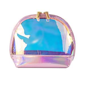 Faible MOQ, nouvelle mode, trousse de maquillage transparente de voyage, sac cosmétique holographique de luxe, étuis - Product Image 4