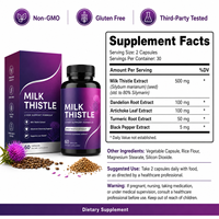 Formule Avancée de Soutien Hépatique Chardon-Marie 500mg Racine de Pissenlit Artichaut Complément pour Détox Quotidienne Marque Privée OEM