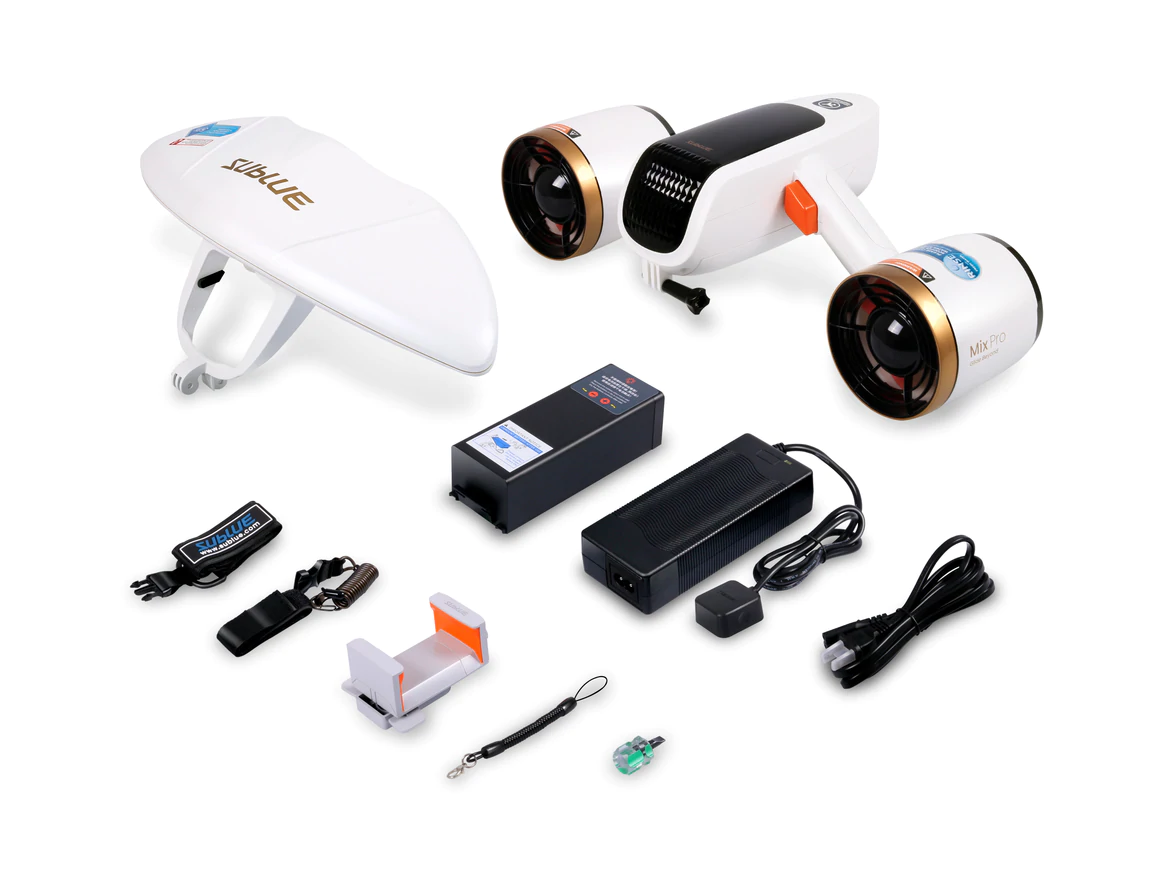 SUBLUE 水中スクーターWhiteshark mix pro 黒 SUBLUE MixPro Underwater Scooter | 1.8 m/s, 60-min, Phone