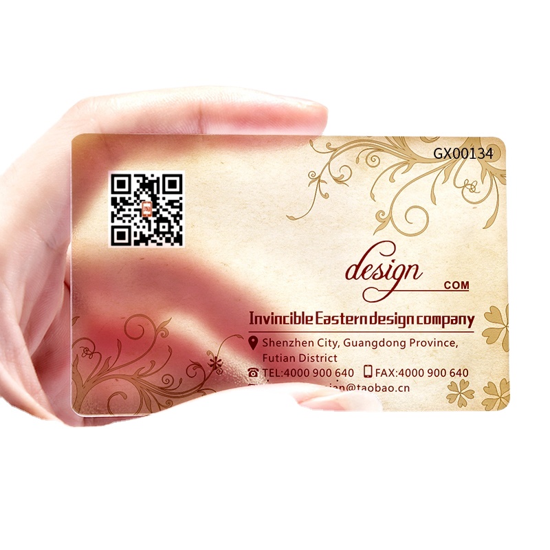 Custom PVC Transparent Plastic Labels with Screen Printing and Film Lamination-Free Design for Custom Name Cards