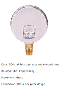 مقياس ضغط الهواء المقاوم للصدمات من الفولاذ المقاوم للصدأ مقياس ضغط الهواء - Product Image 5