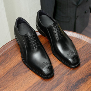 Chaussures habillées en cuir véritable pour hommes, style Oxford à bout pointu, à lacets, pour le bureau, toutes saisons, couleur unie, livraison directe - Product Image 6