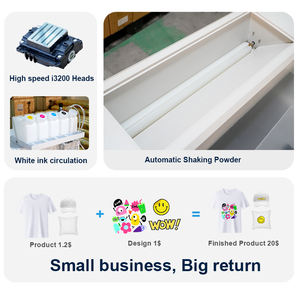 Принтер для DTF-печати Yinghe Smart 73 см с автоматическим шейкером для порошка и сушкой, двойная печатающая головка I3200, для печати на футболках и одежде, новый, гарантия 1 год - Product Image 2