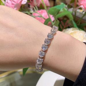 Bracelet Tennis Cœur en Moissanite Style Classique Grace Jewelry, Chaîne Fine d'Inspiration Chrétienne pour Femmes et Hommes, Testeur de Diamant Inclus - Product Image 3