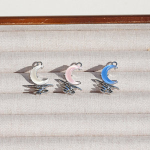 Pendentifs en forme de lune en alliage de zinc blanc rose bleu pour la fabrication de bijoux DIY, breloques, accessoires, pendentif unisexe tendance GJ318 - Product Image 2