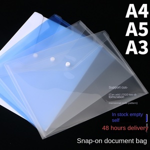 Bolsa transparente para documentos A4 A5 personalizada al por mayor, archivador de plástico PP grueso con botón a presión para almacenamiento de datos de facturas - Product Image 5