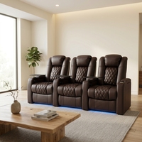 Canapé moderne pour salon, trois places, en cuir véritable, inclinable électriquement, réglable, extensible, avec mousse à mémoire de forme, USB, structure en bois, pour la maison