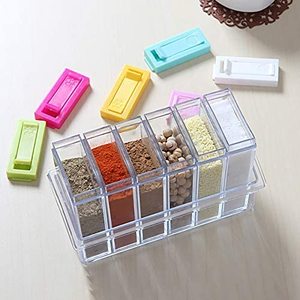 6 Cái/bộ Gia Vị Jar Hộp Gia Vị Nhà Bếp Gia Vị Lưu Trữ Chai Lọ Trong Suốt <span class=keywords><strong>PP</strong></span> Muối Tiêu Cumin Bột Hộp Công Cụ - Product Image 3