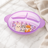 Assiette ronde en plastique personnalisable pour enfants, motifs de dessins animés variés, idéale pour la maison et l'école (vente en gros)