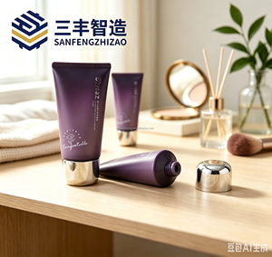 Tubo Cosmético de PE Morado Degradado Mate Personalizado con Tapa de Rosca Plateada, Envase de Tubo Suave para Cuidado de la Piel - Product Image 3