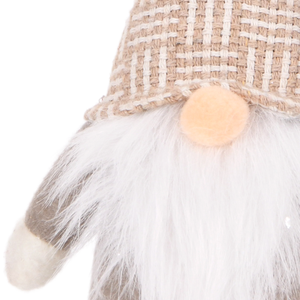 Woven Basket Weave Hat Christmas Gnome Plush Neutral Tomte Doll with Wood <b>Log</b> Feet for Rustic Home <b>Decor</b> Wholesale - Product Image 3