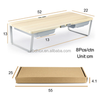 Venta caliente almacenamiento multifunción de doble cajón con soporte para teléfono móvil IMac Notebook monitor de computadora soporte elevador para computadora portátil