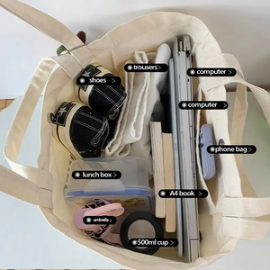 Bolso tote de lona gruesa de algodón con doble asa, estilo occidental, estampado moderno y con estampado en relieve, para raquetas de tenis y compras - Product Image 6